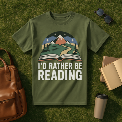 I'd Rather Be Reading Retro T-Shirt