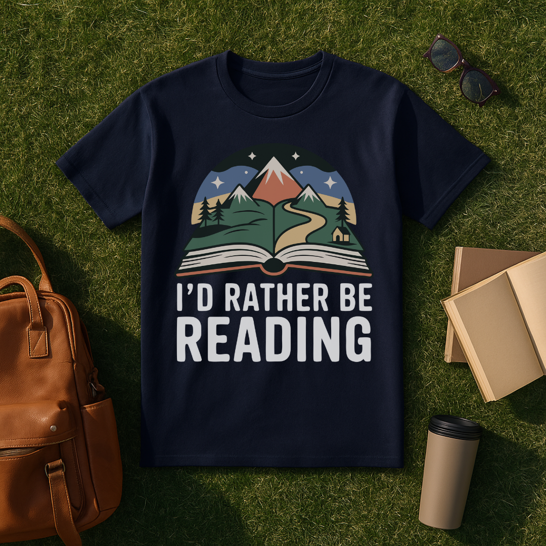 I'd Rather Be Reading Retro T-Shirt