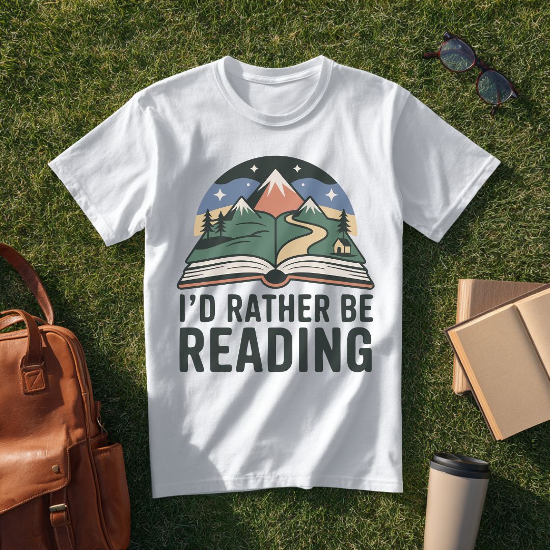 I'd Rather Be Reading Retro T-Shirt