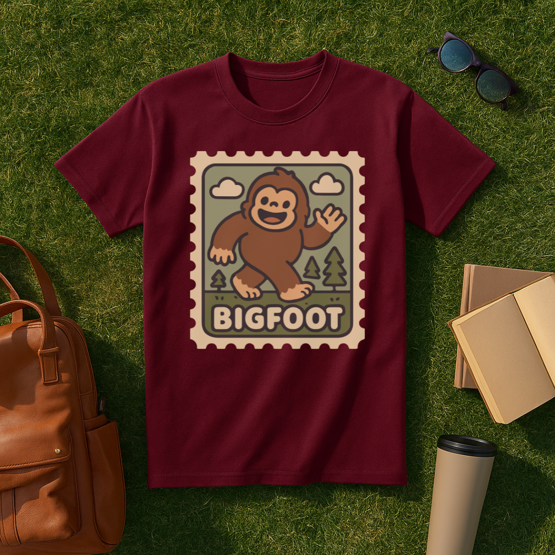 Kawaii Bigfoot Stamp T-Shirt