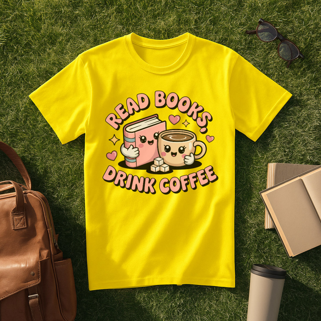 Kawaii Read Books, Drink Coffee T-Shirt