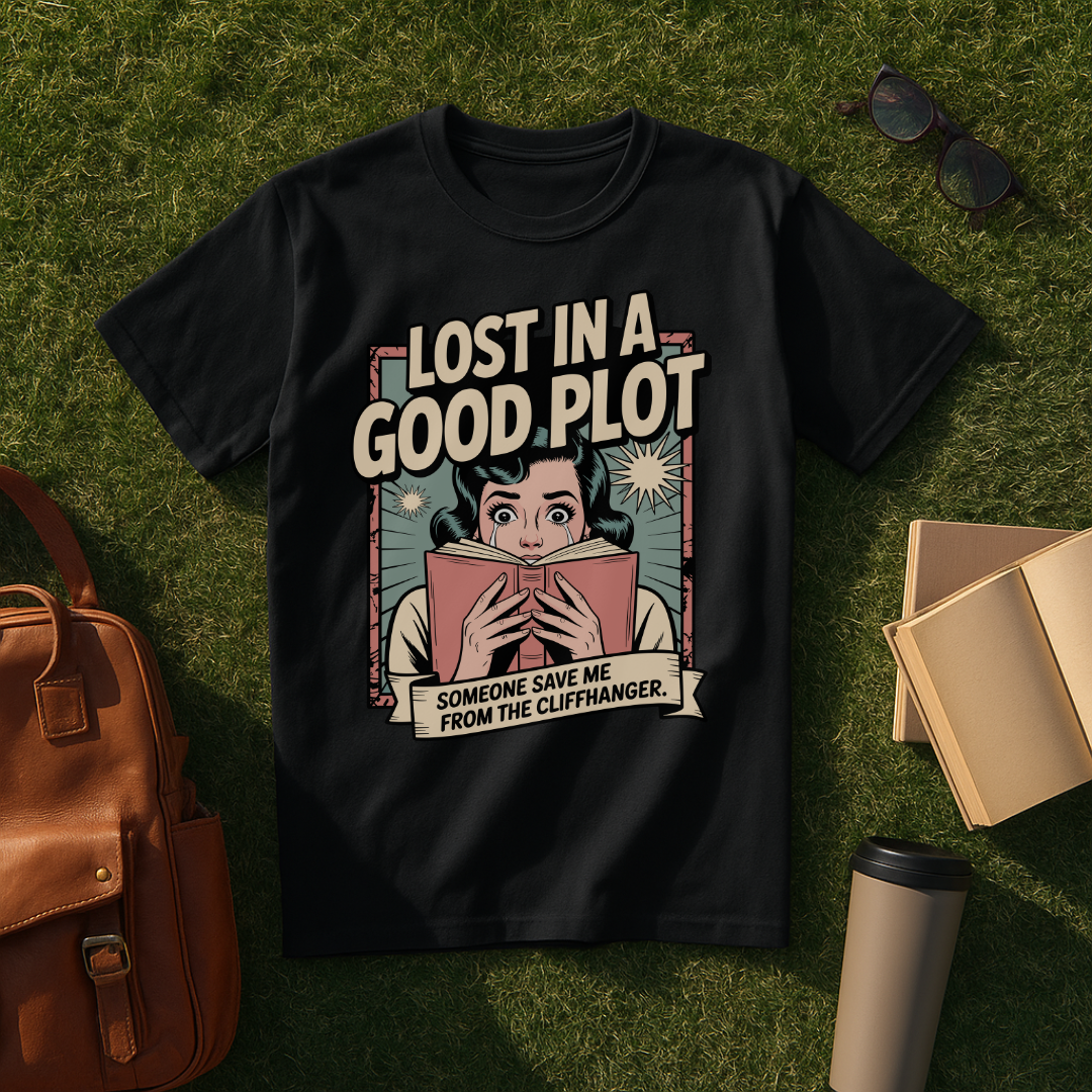 Lost in a Good Plot Comic Book T-Shirt