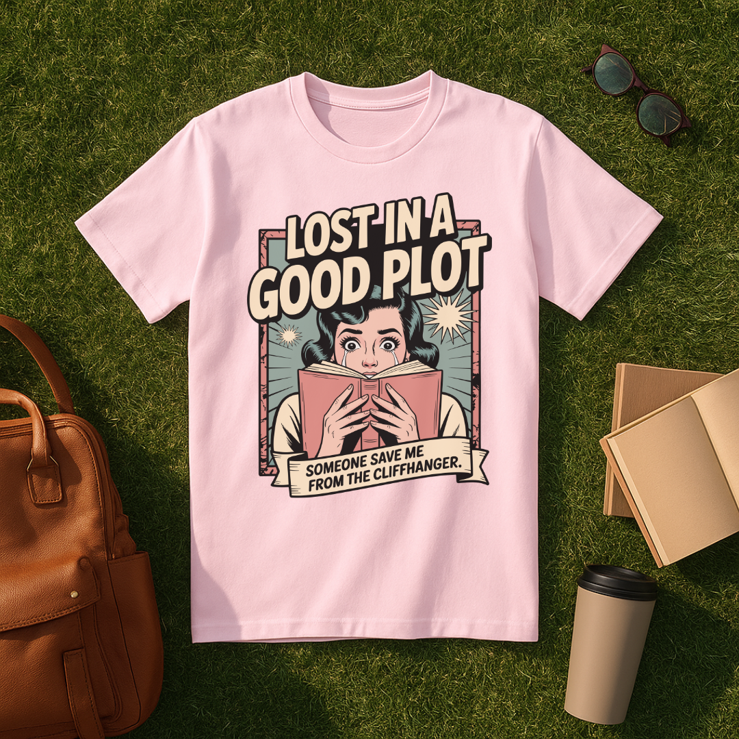 Lost in a Good Plot Comic Book T-Shirt