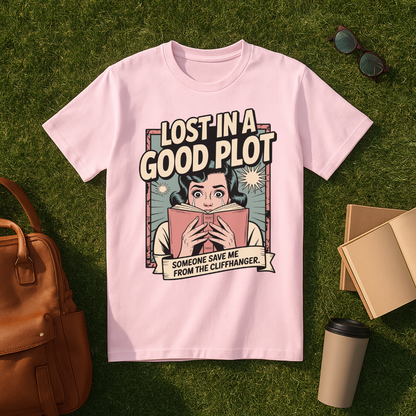 Lost in a Good Plot Comic Book T-Shirt