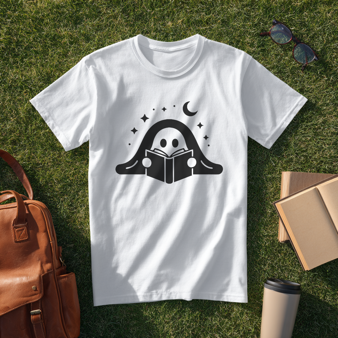 Minimalist Bookish Ghost T-Shirt