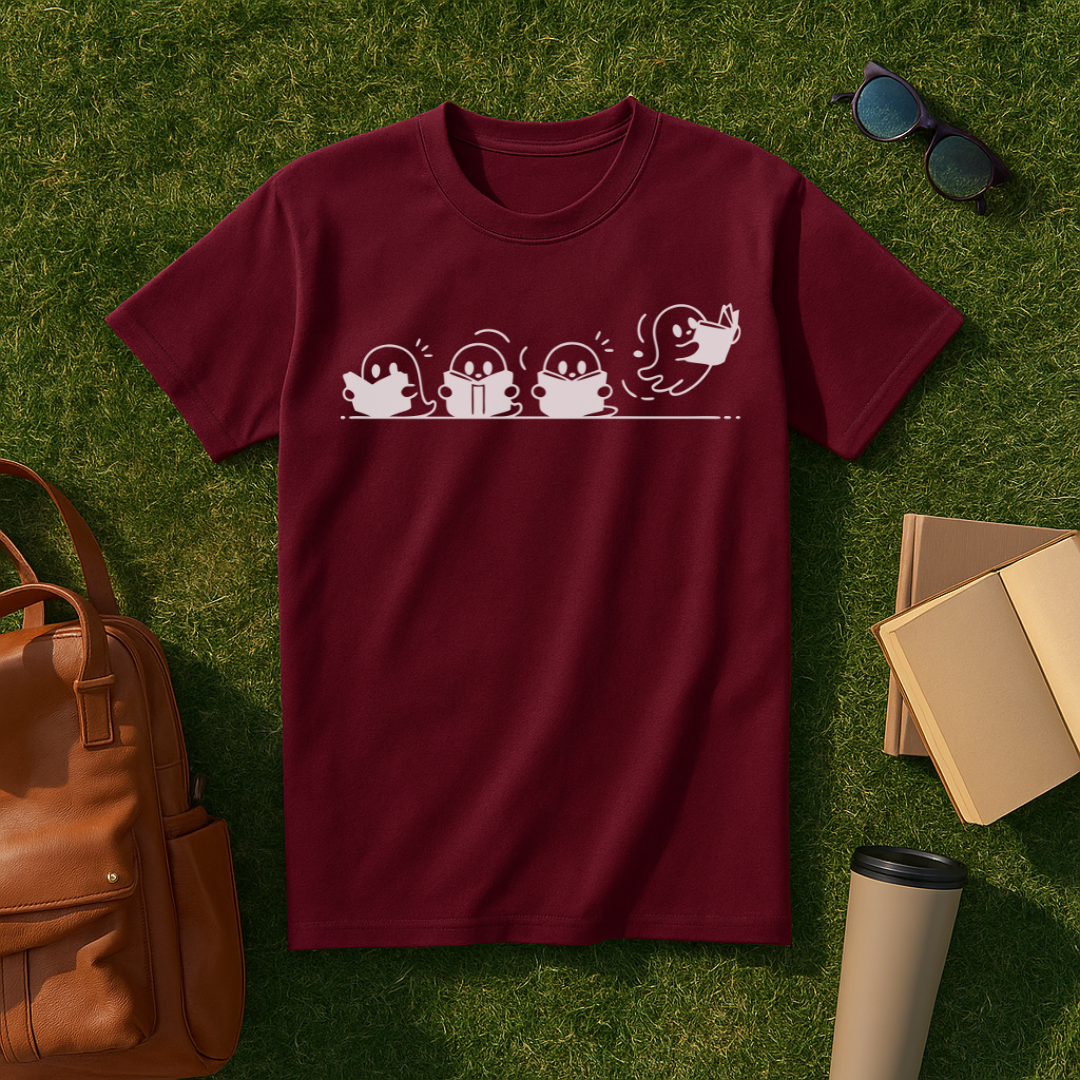 Minimalist Bookish Ghosts T-Shirt