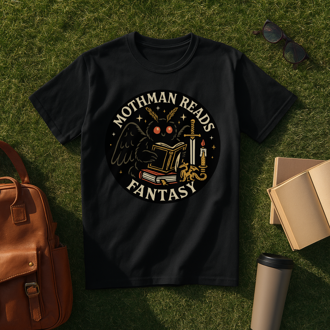 Mothman Reads Fantasy T-Shirt