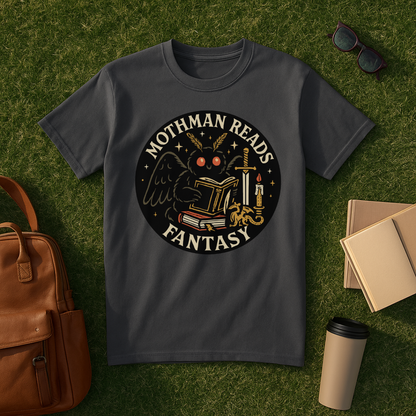 Mothman Reads Fantasy T-Shirt