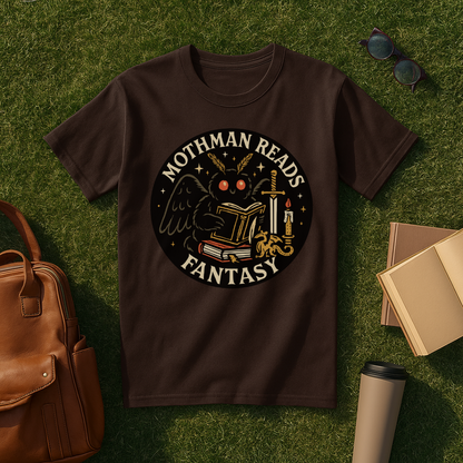Mothman Reads Fantasy T-Shirt