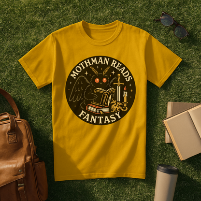 Mothman Reads Fantasy T-Shirt