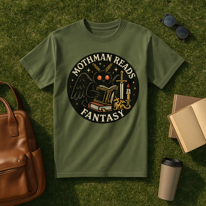 Mothman Reads Fantasy T-Shirt