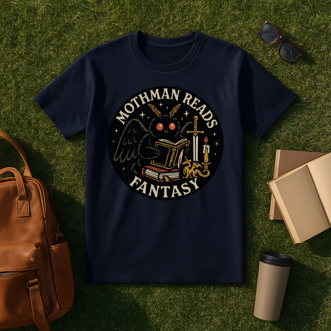 Mothman Reads Fantasy T-Shirt
