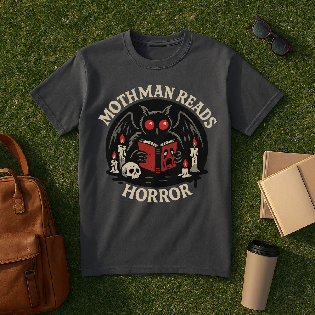 Mothman Reads Horror T-Shirt