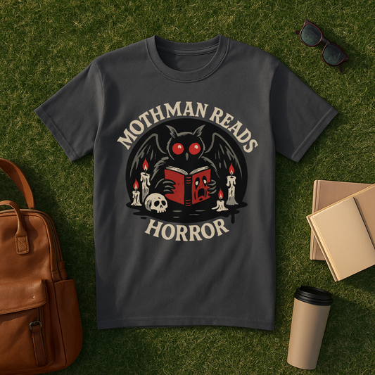 Mothman Reads Horror T-Shirt