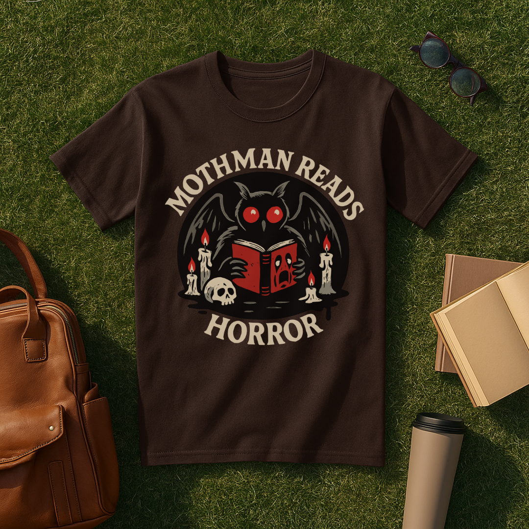 Mothman Reads Horror T-Shirt