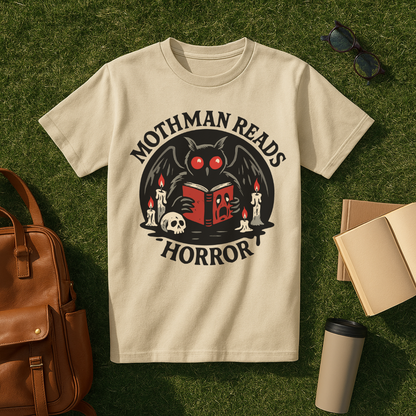Mothman Reads Horror T-Shirt