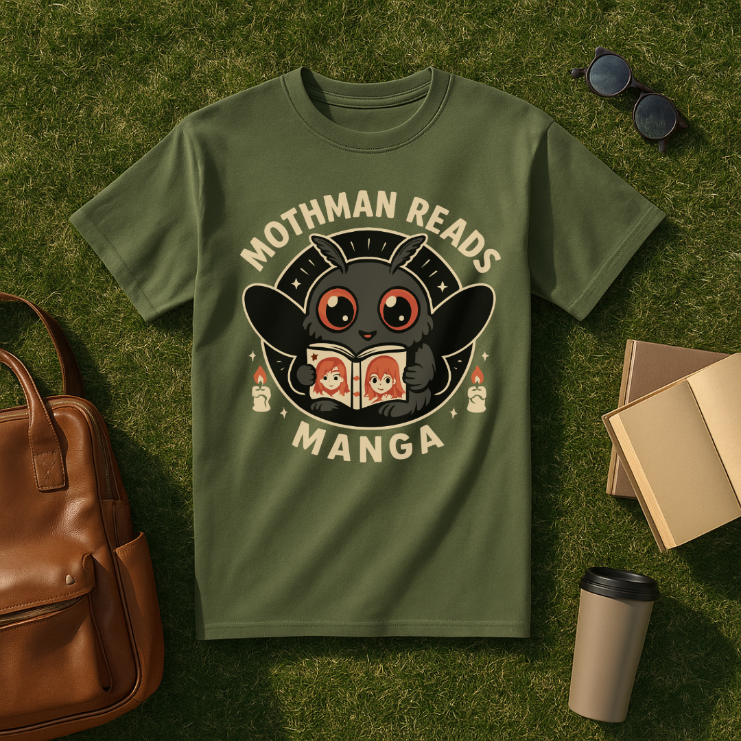 Mothman Reads Manga T-Shirt