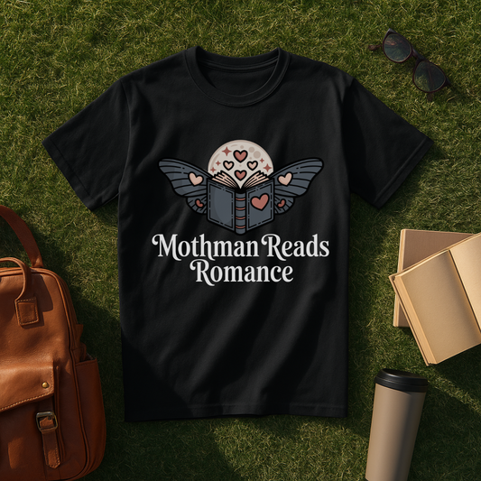 Mothman Reads Romance T-Shirt