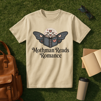 Mothman Reads Romance T-Shirt