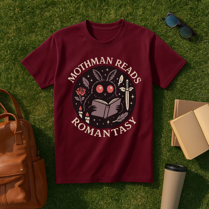 Mothman Reads Romantasy T-Shirt
