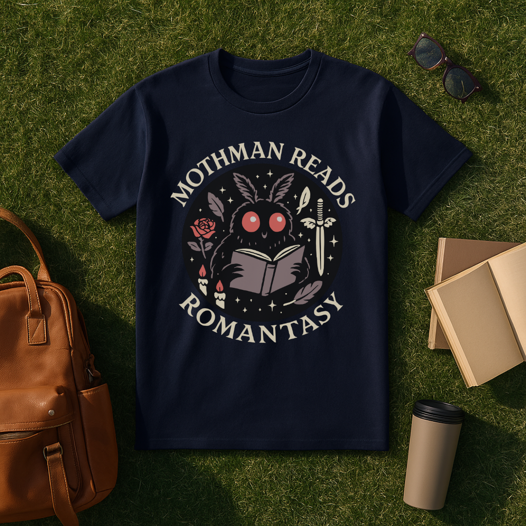 Mothman Reads Romantasy T-Shirt