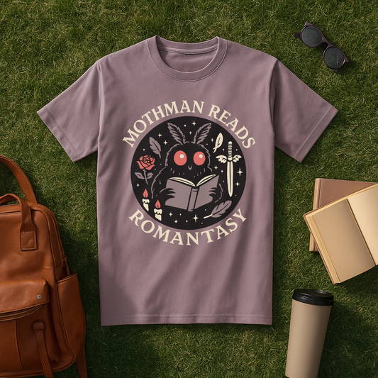 Mothman Reads Romantasy T-Shirt
