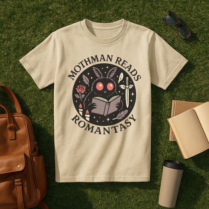 Mothman Reads Romantasy T-Shirt