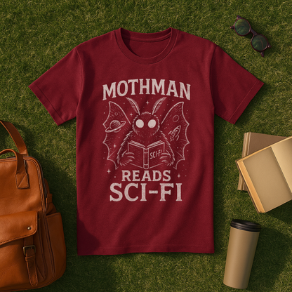 Mothman Reads Sci-Fi T-Shirt
