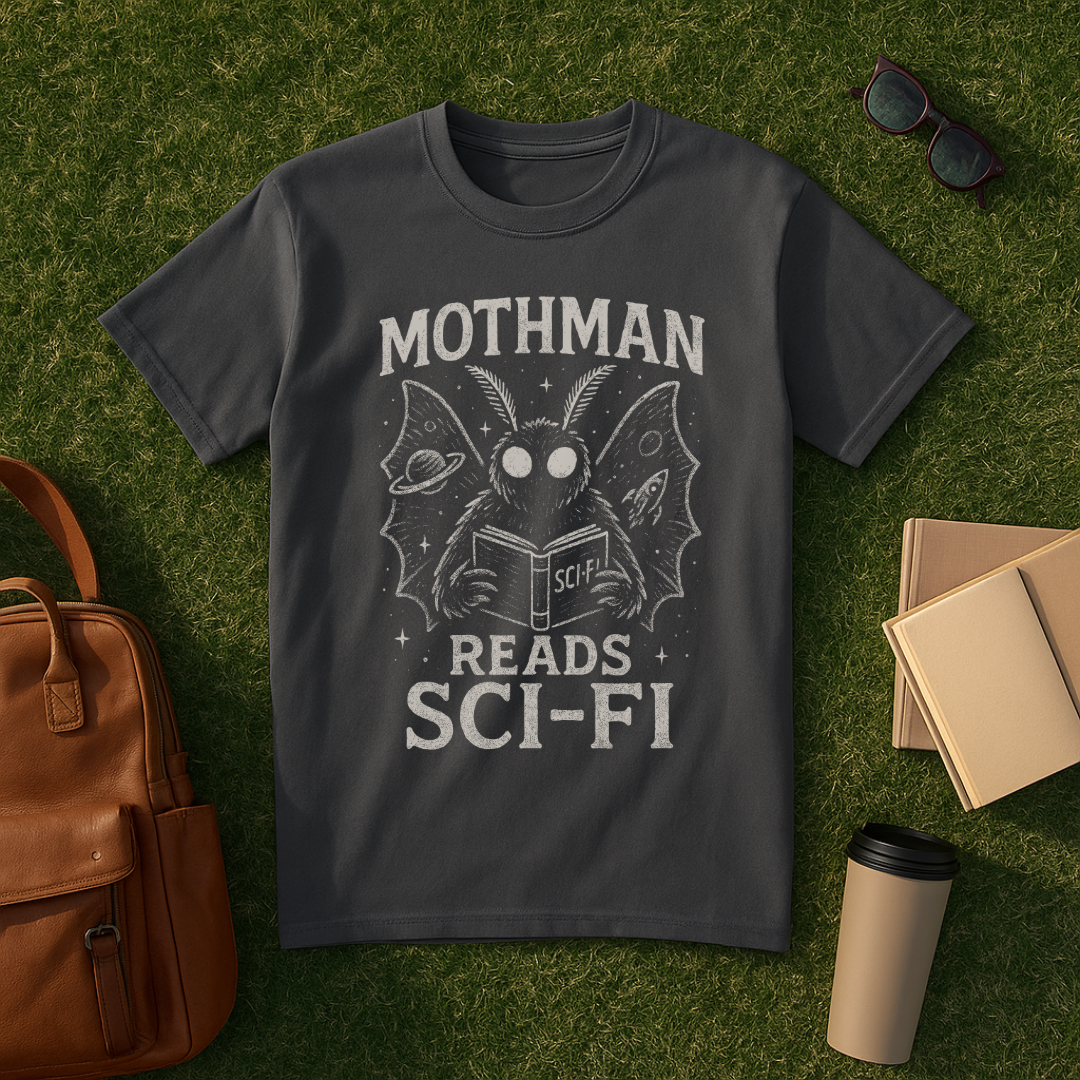 Mothman Reads Sci-Fi T-Shirt