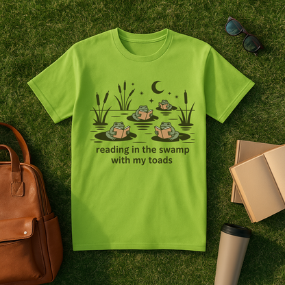 Reading in the Swamp with My Toads T-Shirt