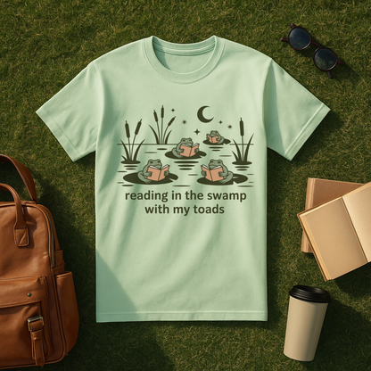 Reading in the Swamp with My Toads T-Shirt