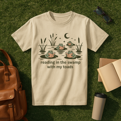 Reading in the Swamp with My Toads T-Shirt