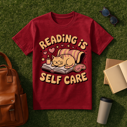 Reading is Self Care Cat T-Shirt