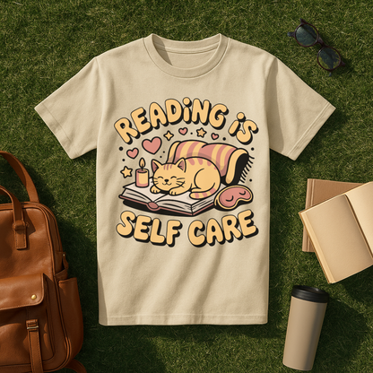 Reading is Self Care Cat T-Shirt