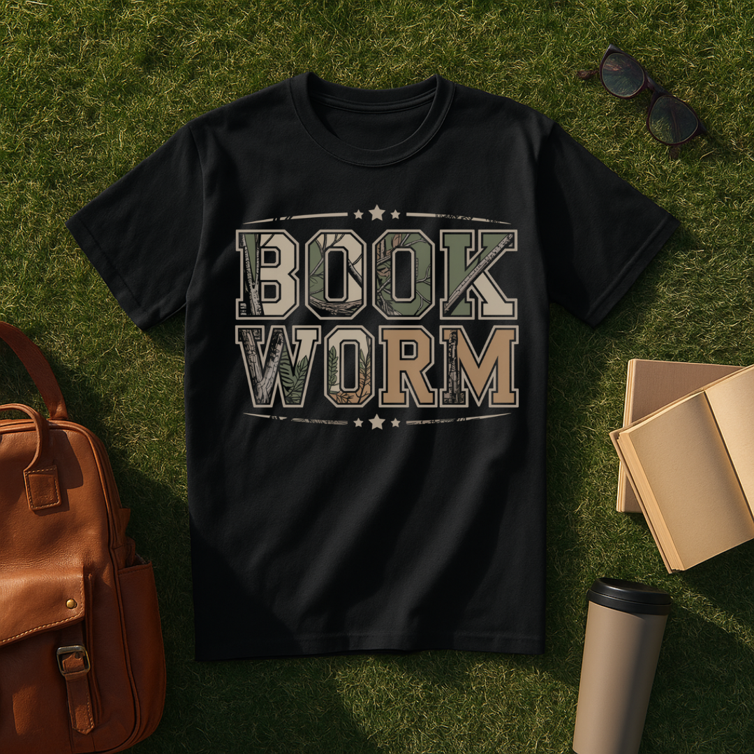 Woodland Camo Bookworm T-Shirt