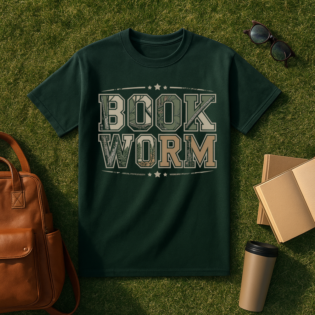 Woodland Camo Bookworm T-Shirt