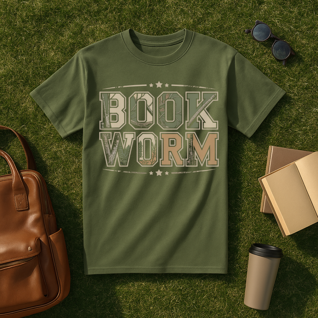 Woodland Camo Bookworm T-Shirt