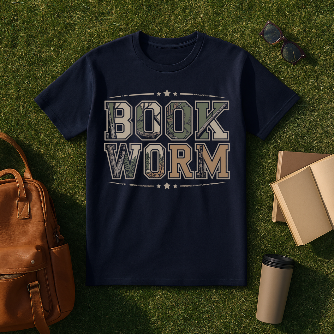 Woodland Camo Bookworm T-Shirt